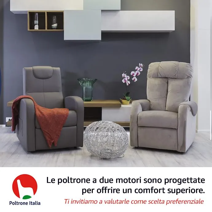 Poltrone Italia Irene2 Poltrona Relax Elettrica 2 Motori Zero Gravity Alzapersona in Microfibra, Azzurro - immagine 9