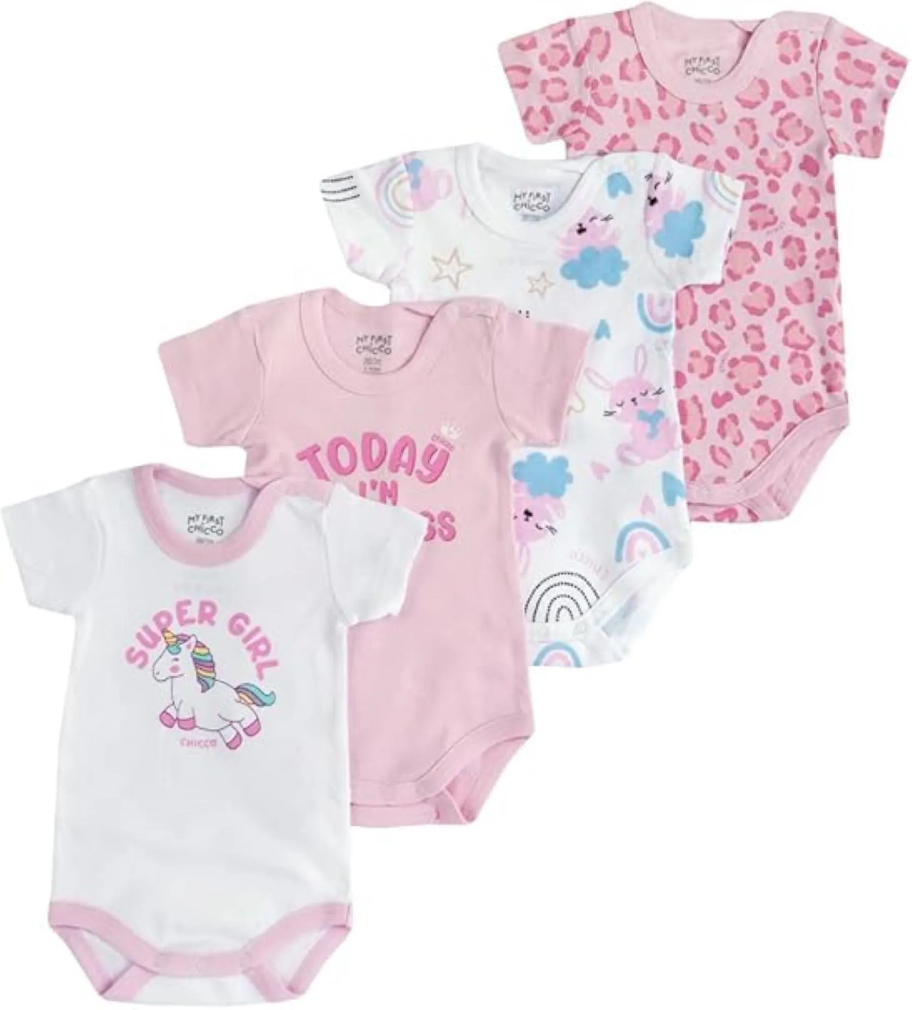 Chicco Bimba 0-24 Set di 4 Body a Maniche Corte - immagine 1