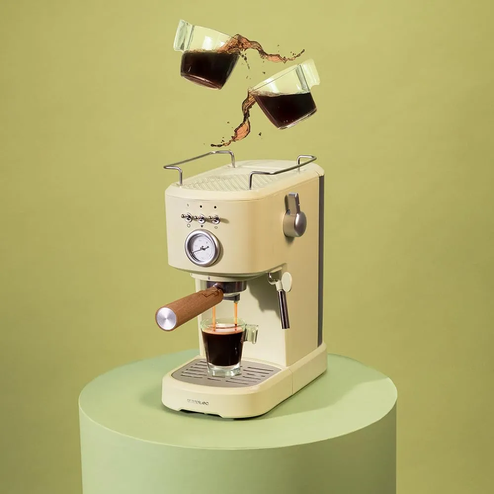 Cecotec Power Espresso 20 Retro Green Macchina da Caffè Espresso, 1100 W, 20 Bar, Sistema Thermoblock, 1,25 L - immagine 2