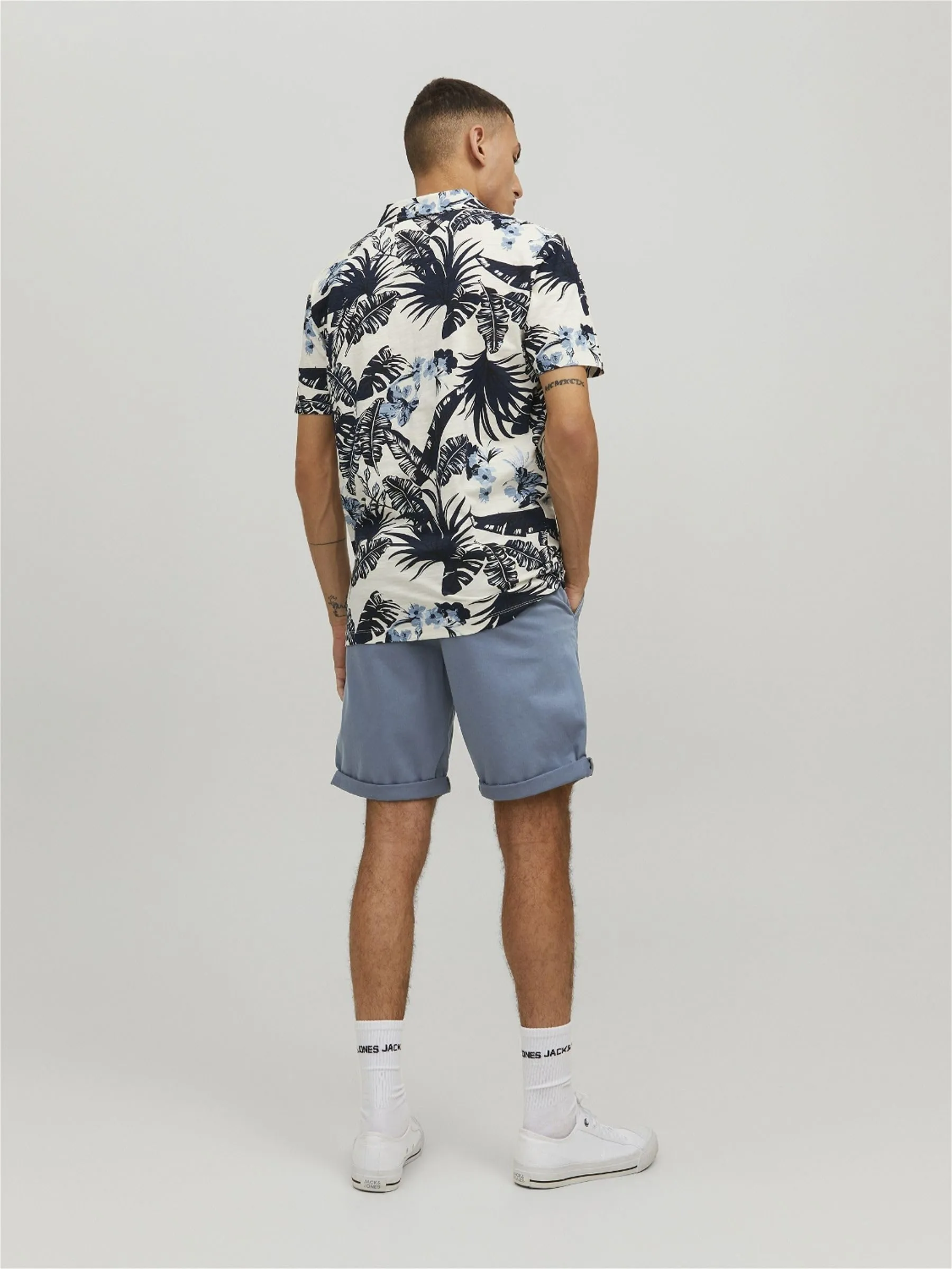 Jack & Jones Breve Bowie Solid Bermuda Chino Shorts - Flint Stone - immagine 3