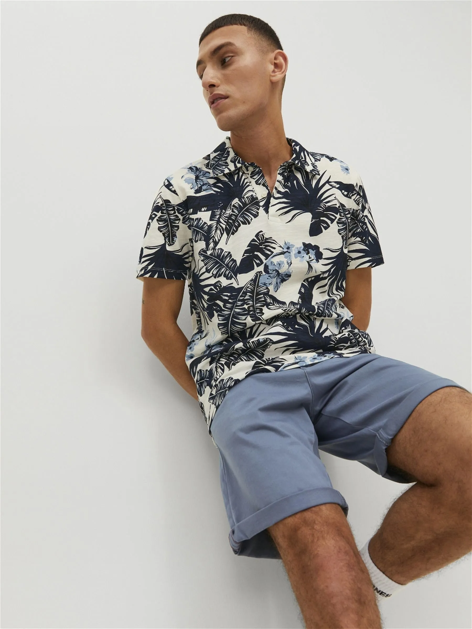 Jack & Jones Breve Bowie Solid Bermuda Chino Shorts - Flint Stone - immagine 8