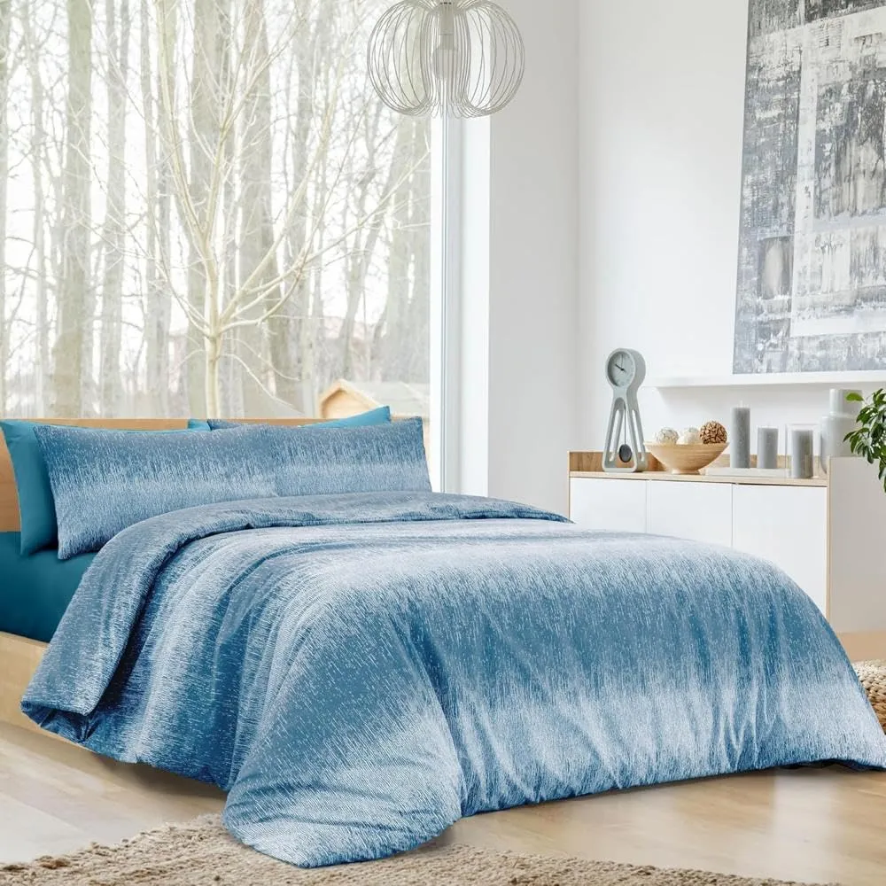 Dorian Home Copripiumino Matrimoniale in Cotone 250x210 cm con 2 Federe, Drops Ottanio - immagine 1