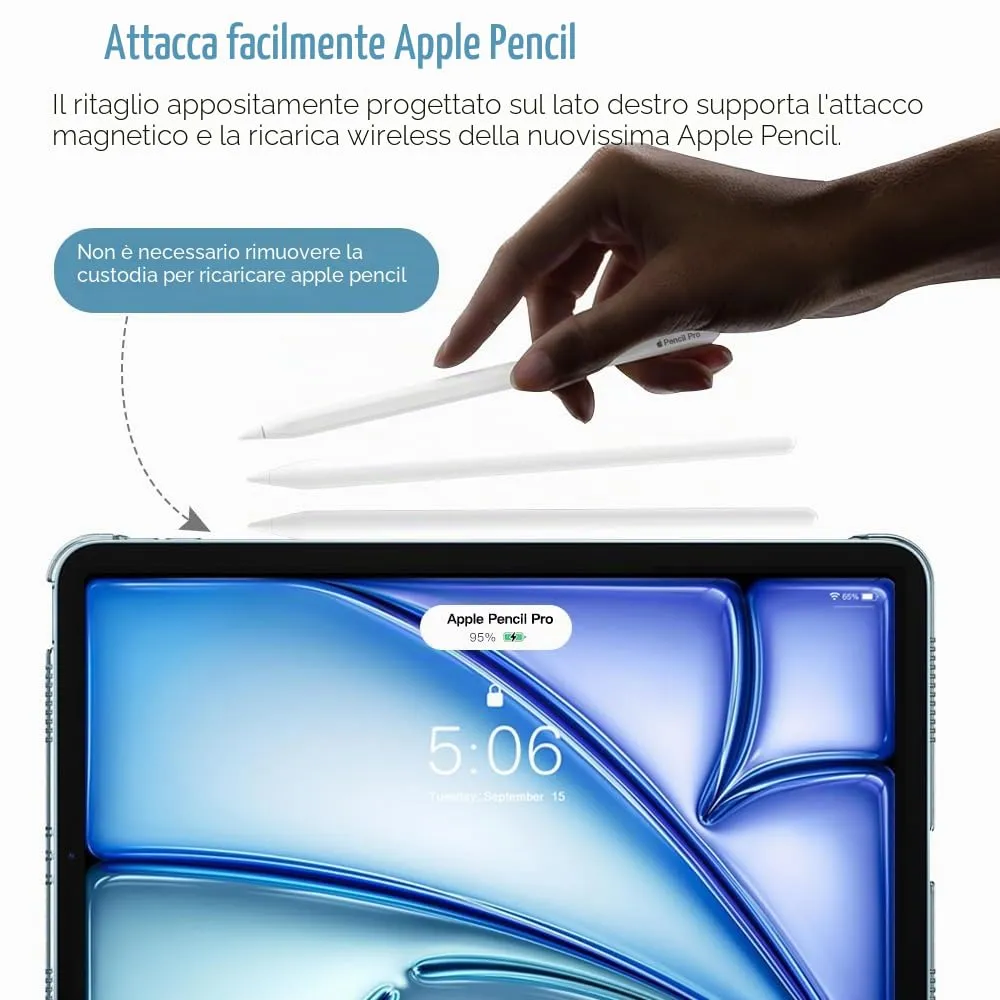 TiMOVO Cover per iPad Air 11" (M4/M3/M2, 5a/4a Gen), Blu Nebbioso - immagine 3