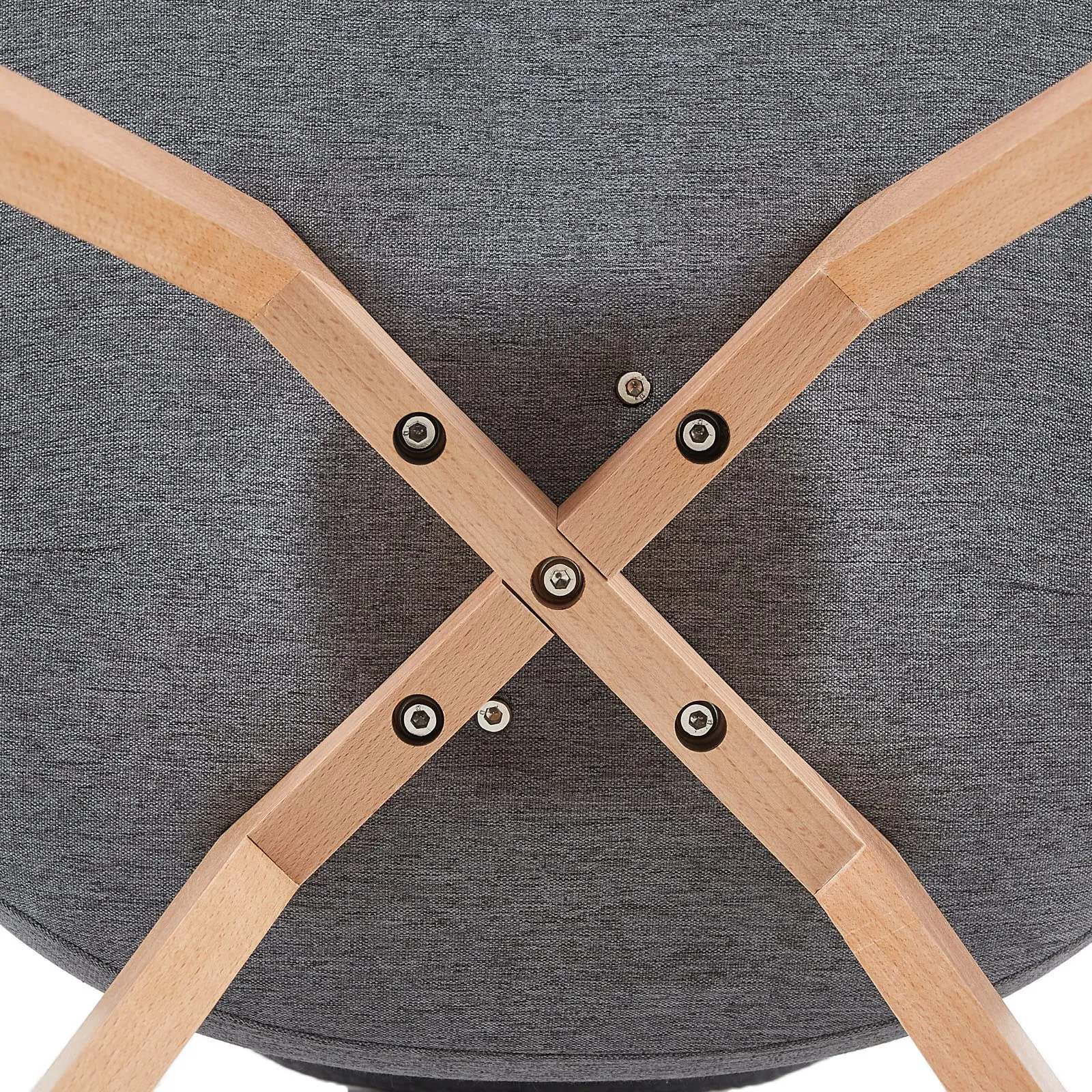 EGGREE Set di 4 Sedie da Pranzo in Tessuto di Lino con Gambe in Legno di Faggio, Grigio - immagine 9