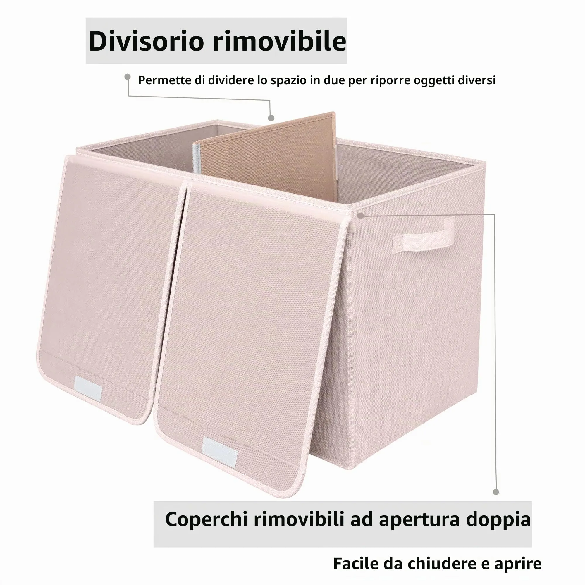 GRANNY SAYS Scatola portaoggetti rosa XL con coperchio, 62,5 x 32,5 x 39,5 cm - immagine 6