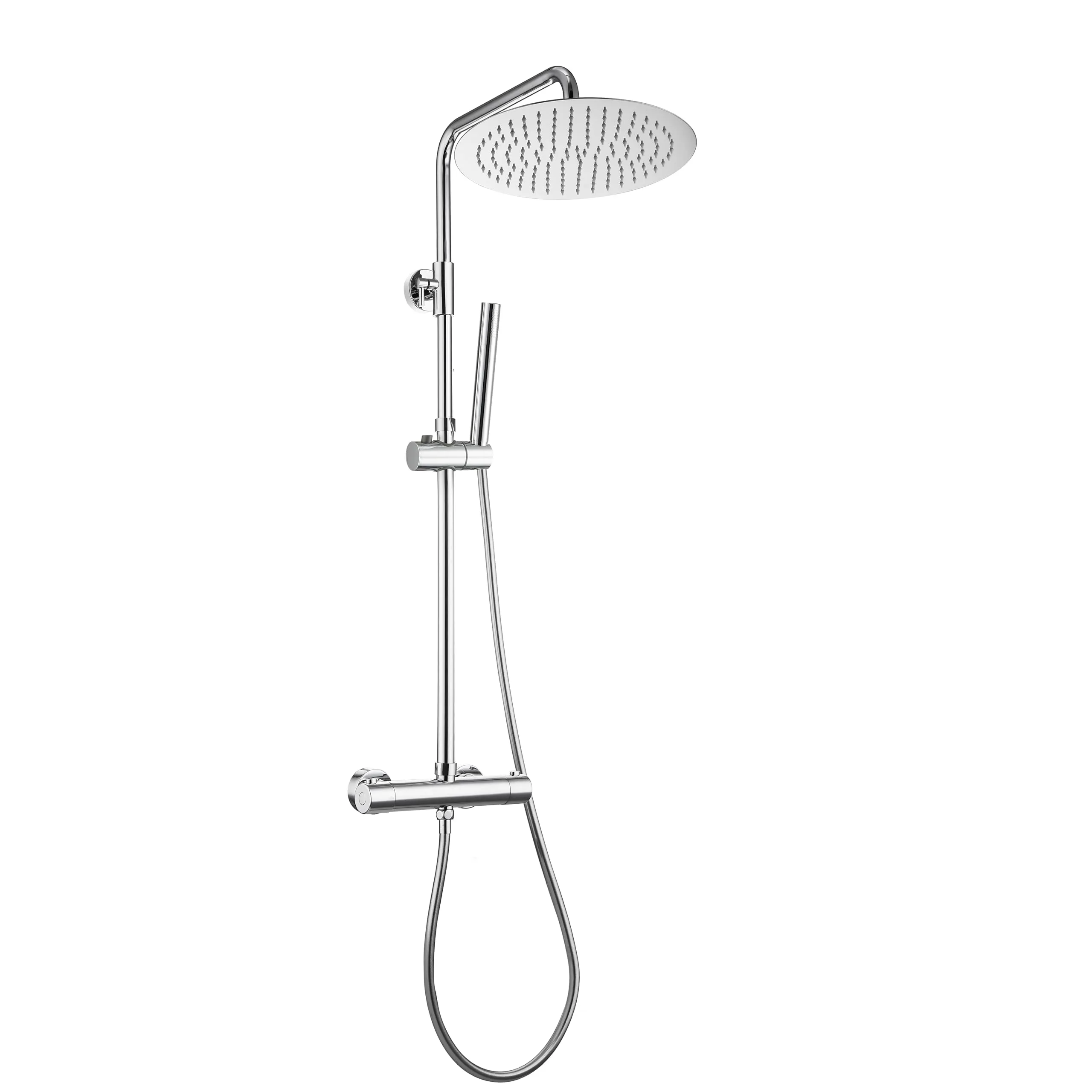 Görbach Colonna Doccia in Acciaio Inox con Miscelatore Termostatico e Soffione 25 cm, Cromo TD25CP - immagine 1
