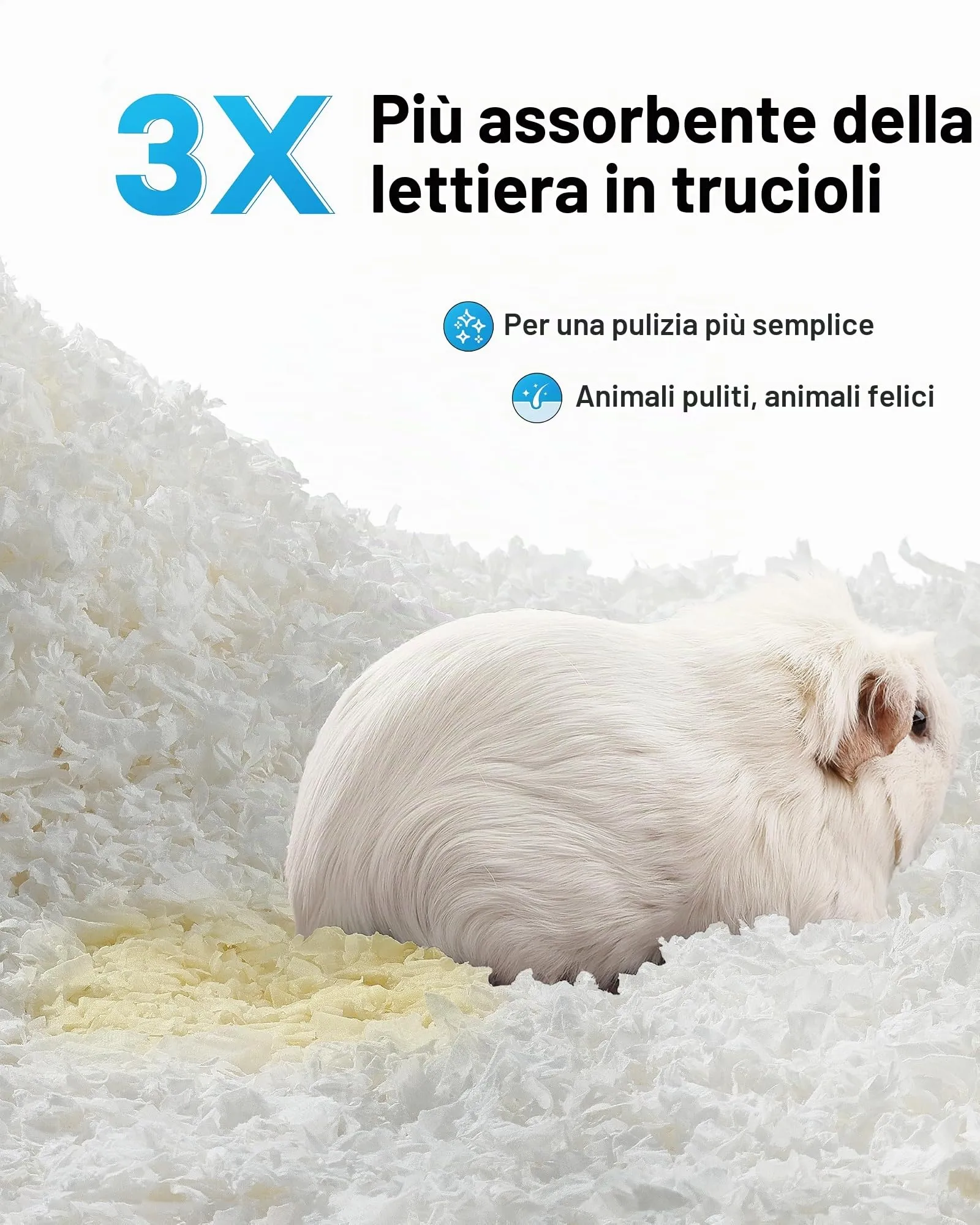 BUCATSTATE Lettiera in Carta Pellet per Criceti, Conigli Nani e Piccoli Roditori, 50L - immagine 4