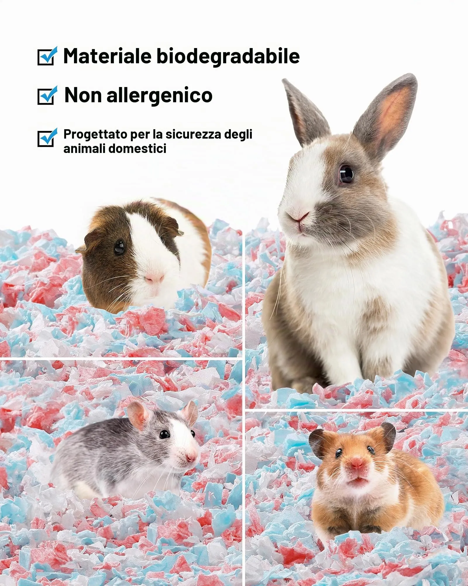 BUCATSTATE Lettiera in Carta Pellet per Criceti, Conigli Nani e Piccoli Roditori, 50L - immagine 5