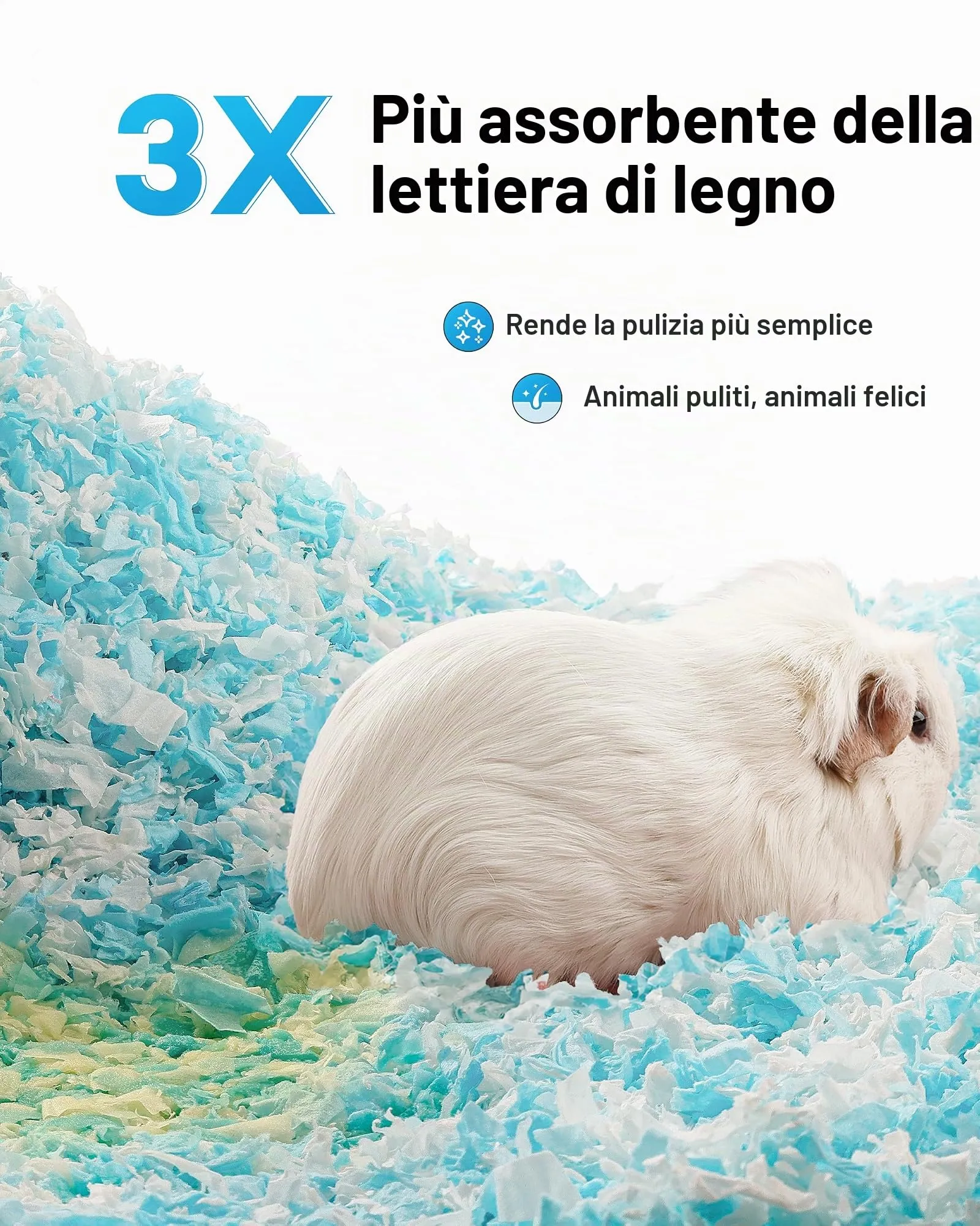 BUCATSTATE Lettiera in Carta Pellet per Criceti, Conigli Nani e Piccoli Roditori, 70L, Priva di Polvere e Controllo Odori - immagine 4