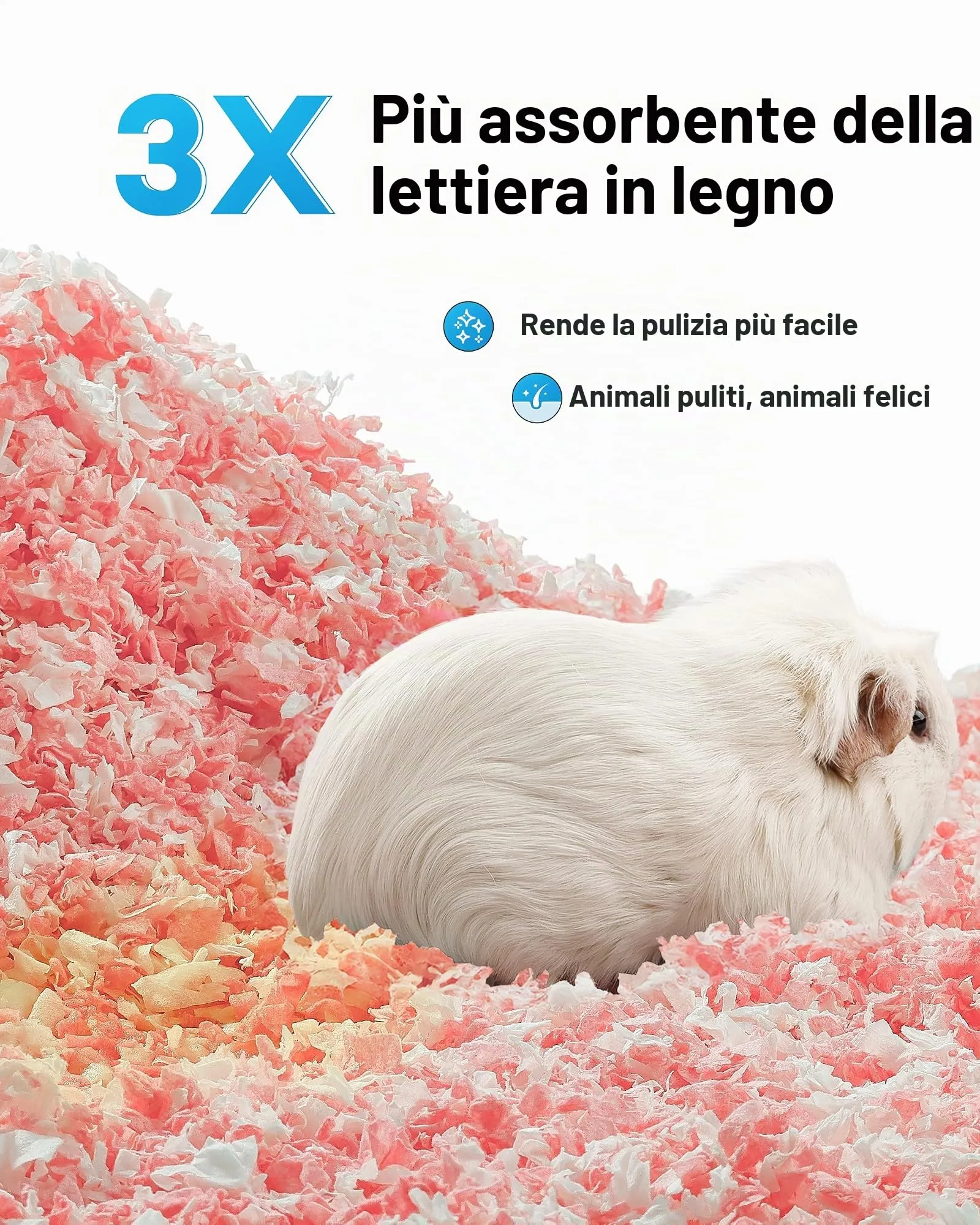 BUCATSTATE Lettiera in Carta per Criceti, Conigli Nani e Piccoli Roditori, 70L, Priva di Polvere e Controllo Odori - immagine 4