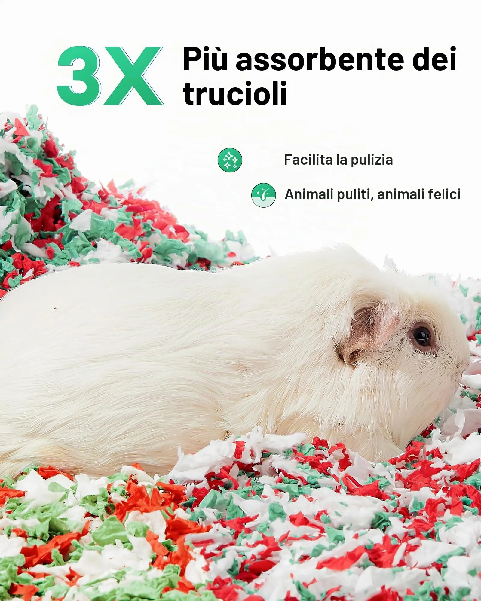 BUCATSTATE Lettiera in Carta per Criceti, Conigli Nani e Piccoli Roditori, 70L - immagine 3