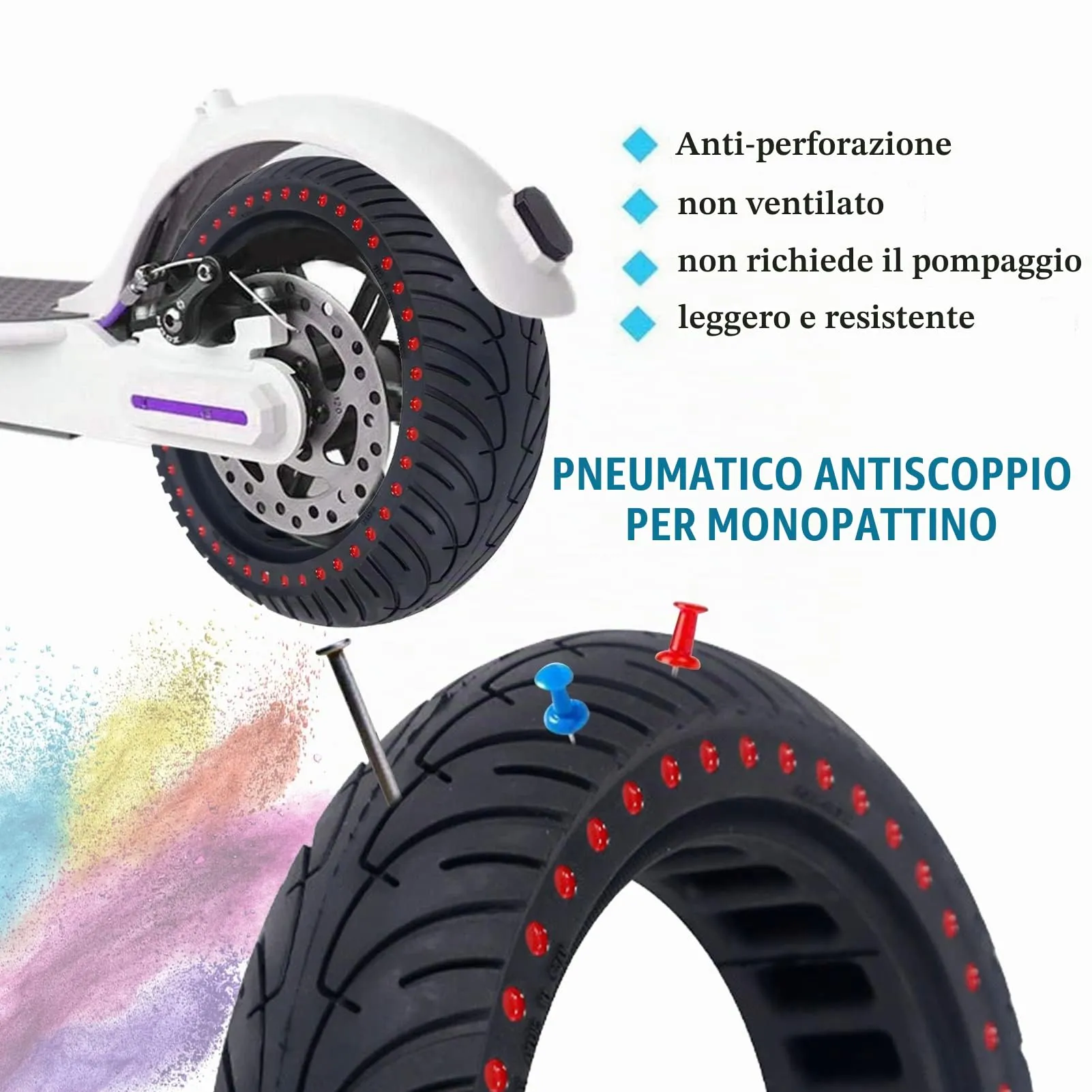 Aloskart Ruota Monopattino Elettrico 8.5 Pollici per Xiaomi M365 1S Pro 2 - immagine 3