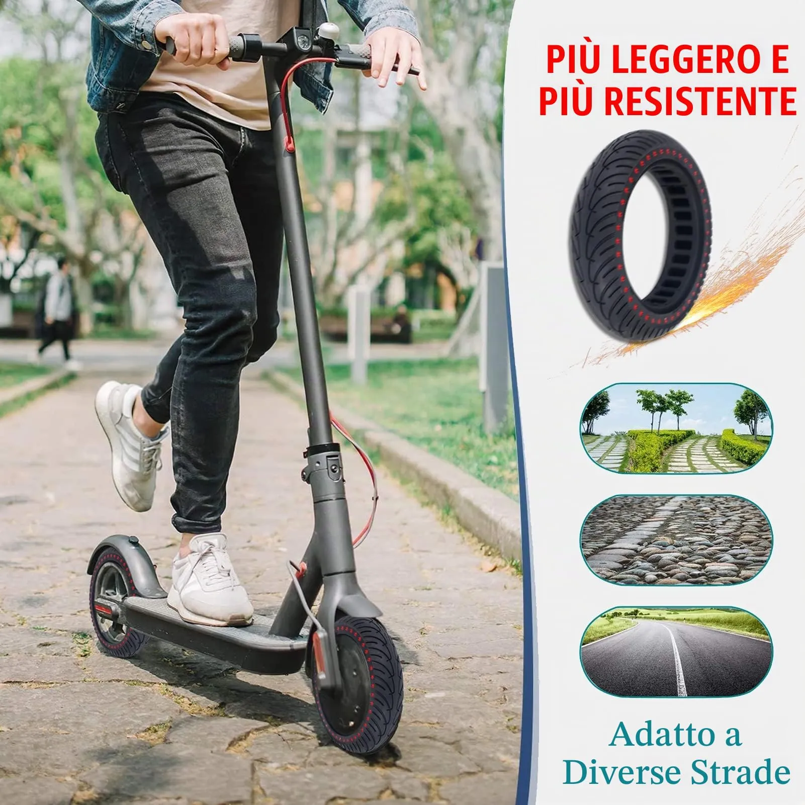 Aloskart Ruota Monopattino Elettrico 8.5 Pollici per Xiaomi M365 1S Pro 2 - immagine 6