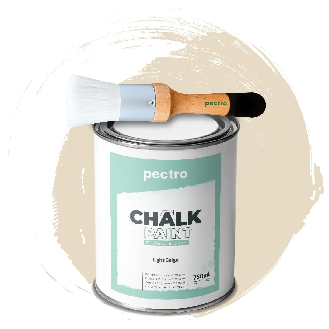 PECTRO Chalk Paint per Mobili, 750 ml, Beige Chiaro, con Pennello - immagine 1