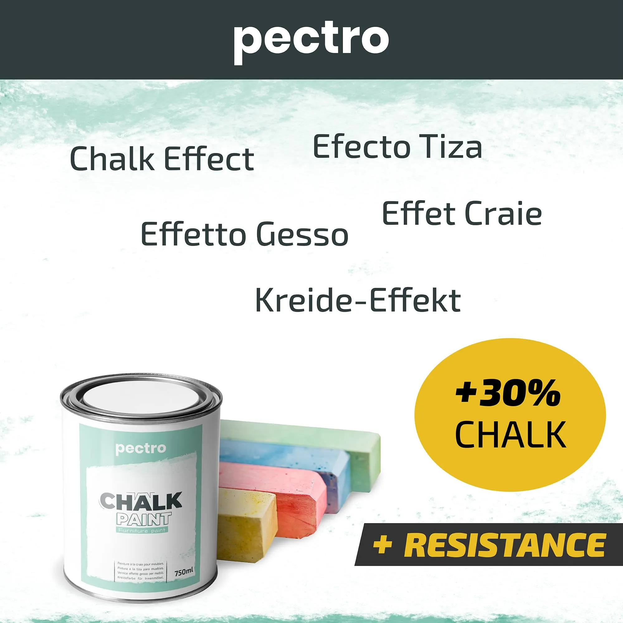PECTRO Chalk Paint per Mobili, 750 ml, Beige Chiaro, con Pennello - immagine 3