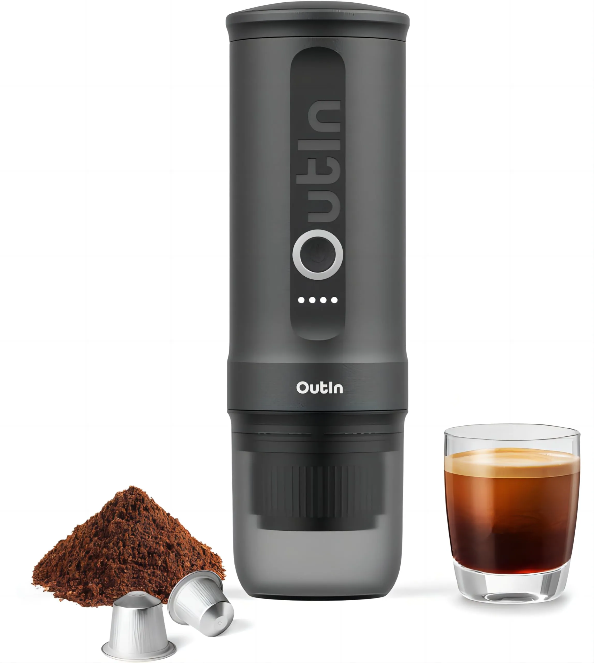 OutIn Nano Macchina da caffè espresso elettrica portatile, Space Gray - immagine 1