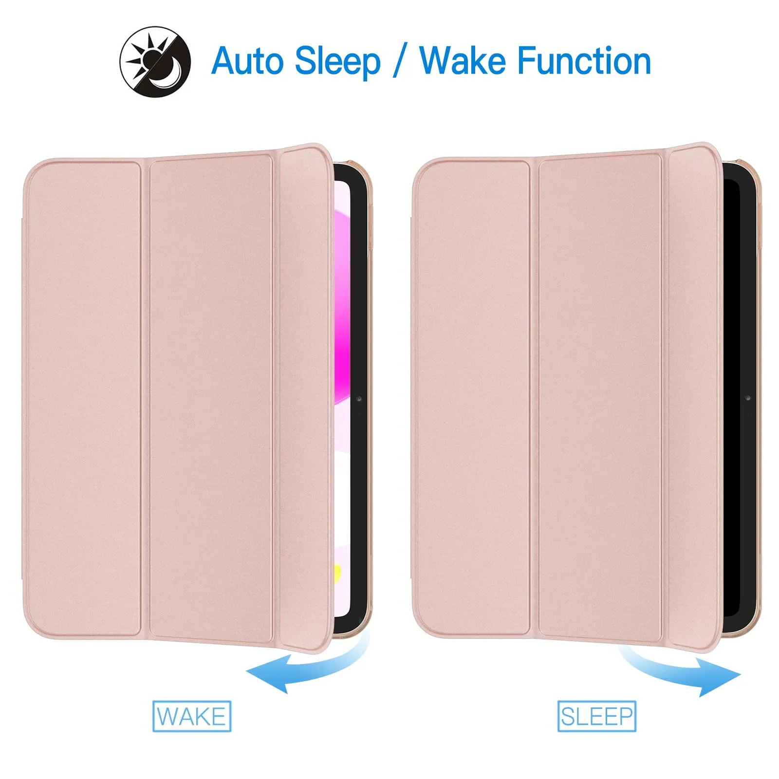 JETech Custodia per iPad 11ª/10ª Gen, Oro Rosa - immagine 6