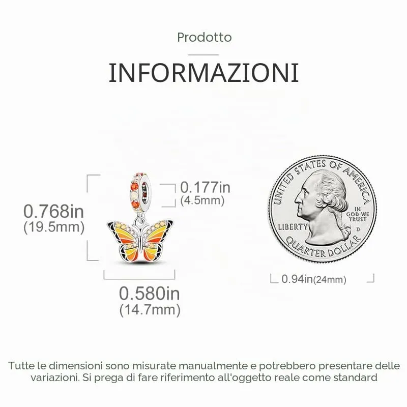 TINSLO Bead Charm Ciondolo Argento Sterling 925 con Cubic Zirconia per Braccialetti e Collane Europee - immagine 5