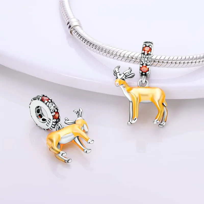 TINSLO Bead Charm in Argento Sterling 925 con Cubic Zirconia, Compatibile con Braccialetti e Collane Pandora e Europei - immagine 2