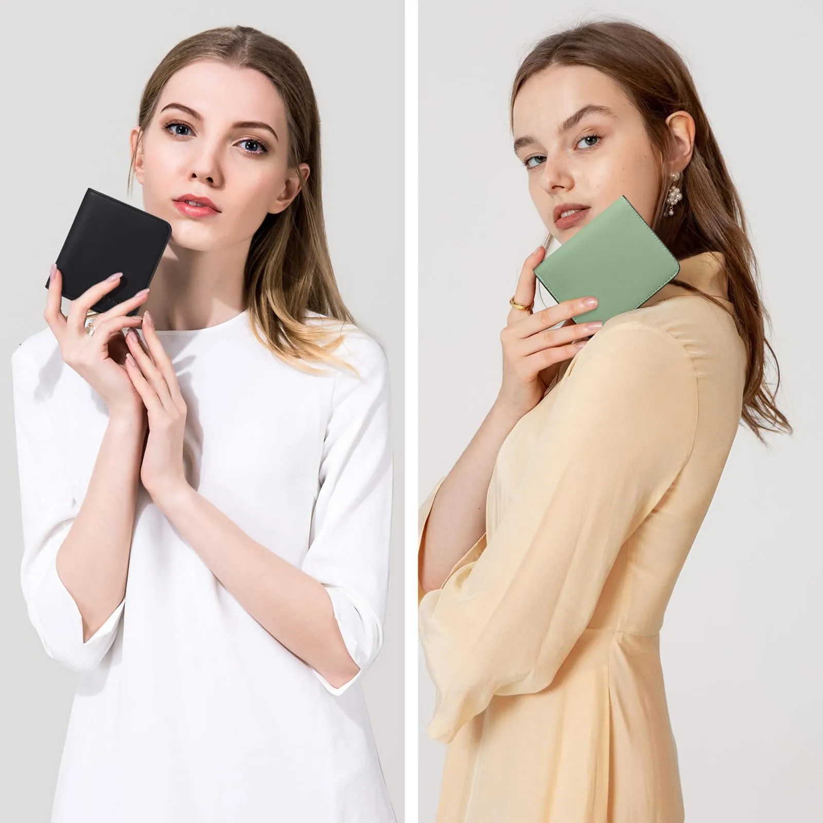GAEKEAO Portafoglio da Donna in Pelle con Blocco RFID, 7 Scomparti per Carte, Finestra ID e Tasca con Cerniera - immagine 6