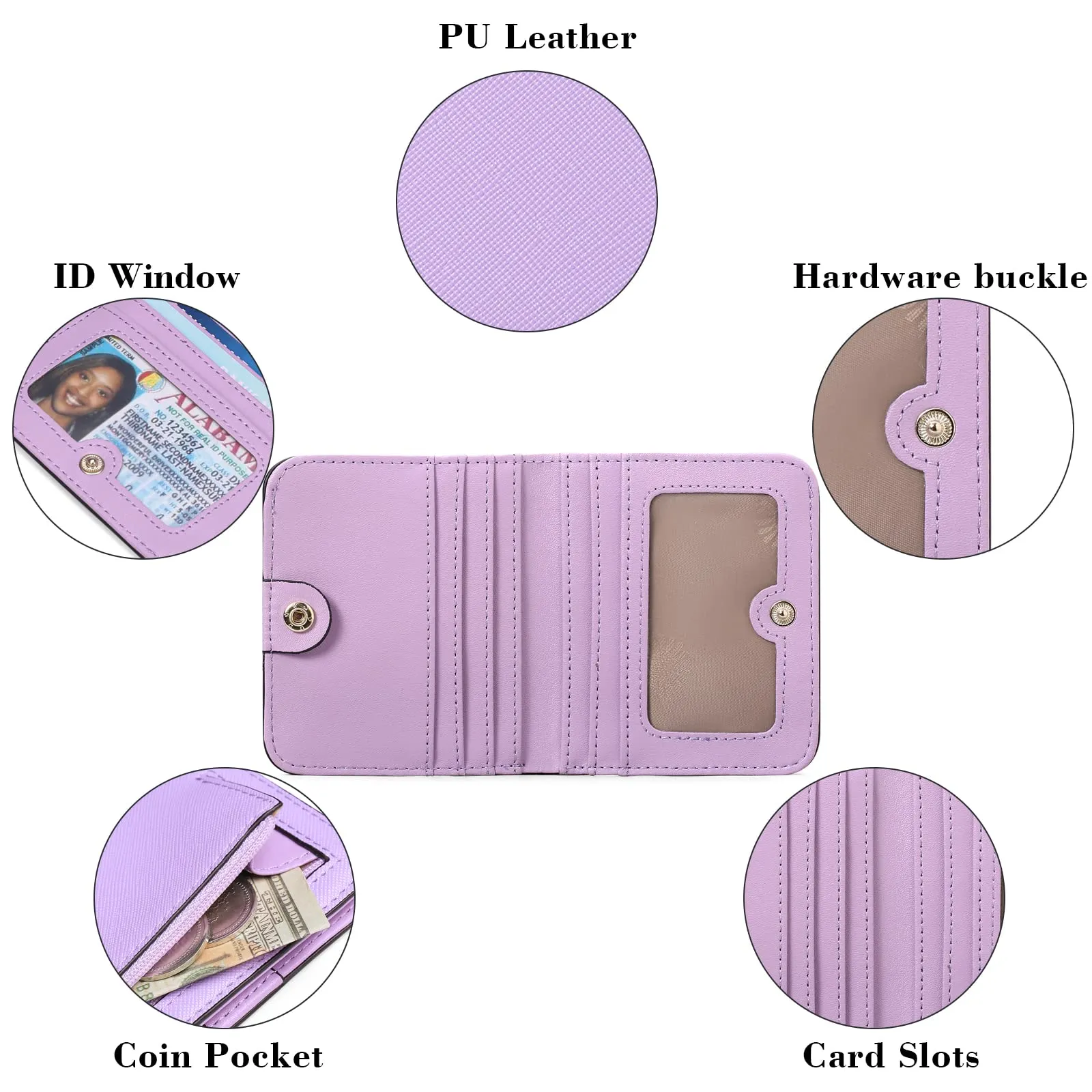 GAEKEAO Portafoglio da Donna in Pelle con Blocco RFID, 7 Scomparti per Carte e Tasca con Cerniera - immagine 3