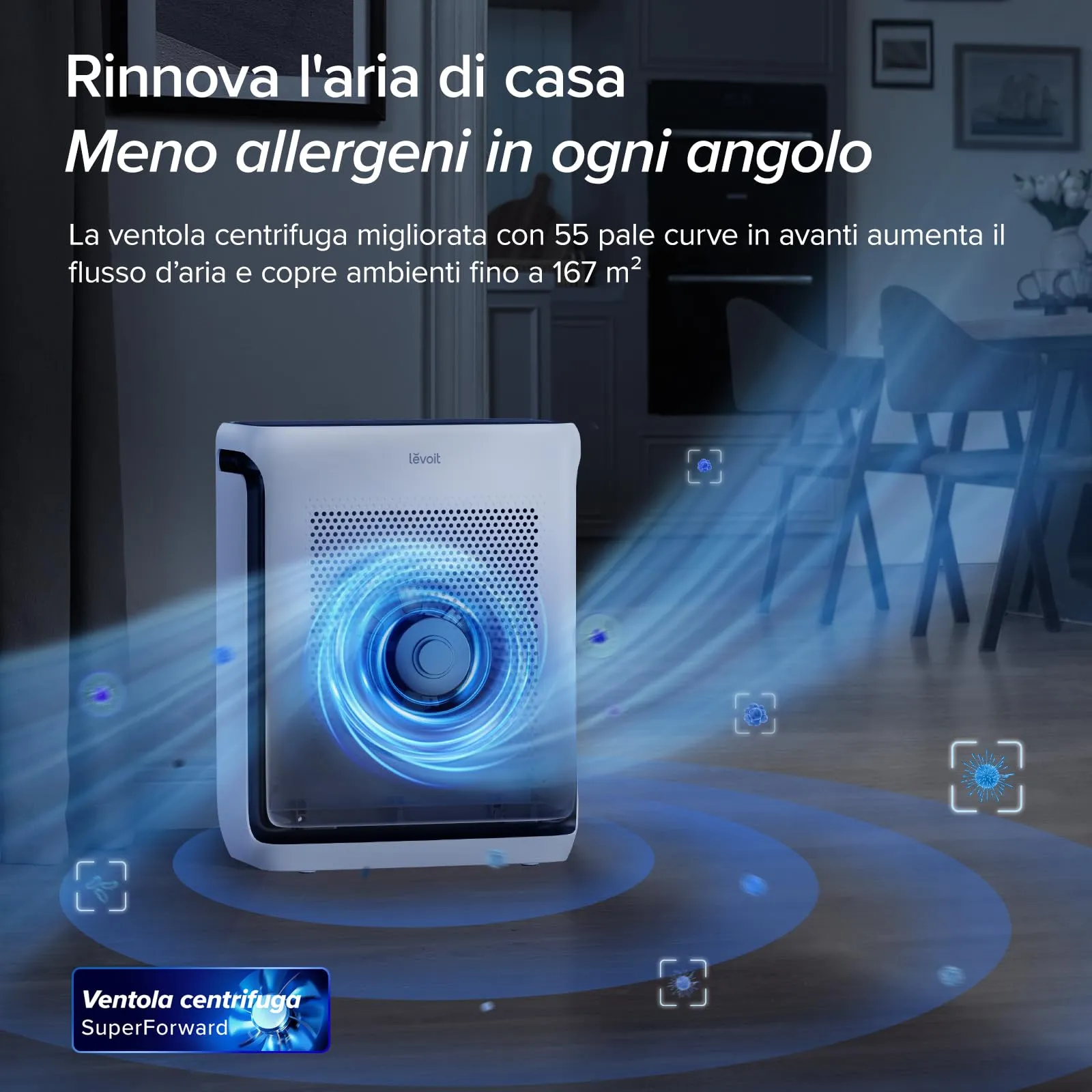 Levoit Vital 200S Purificatore d'Aria Smart con Modalità Animale, CADR 416m³/h, fino a 108㎡ - immagine 2