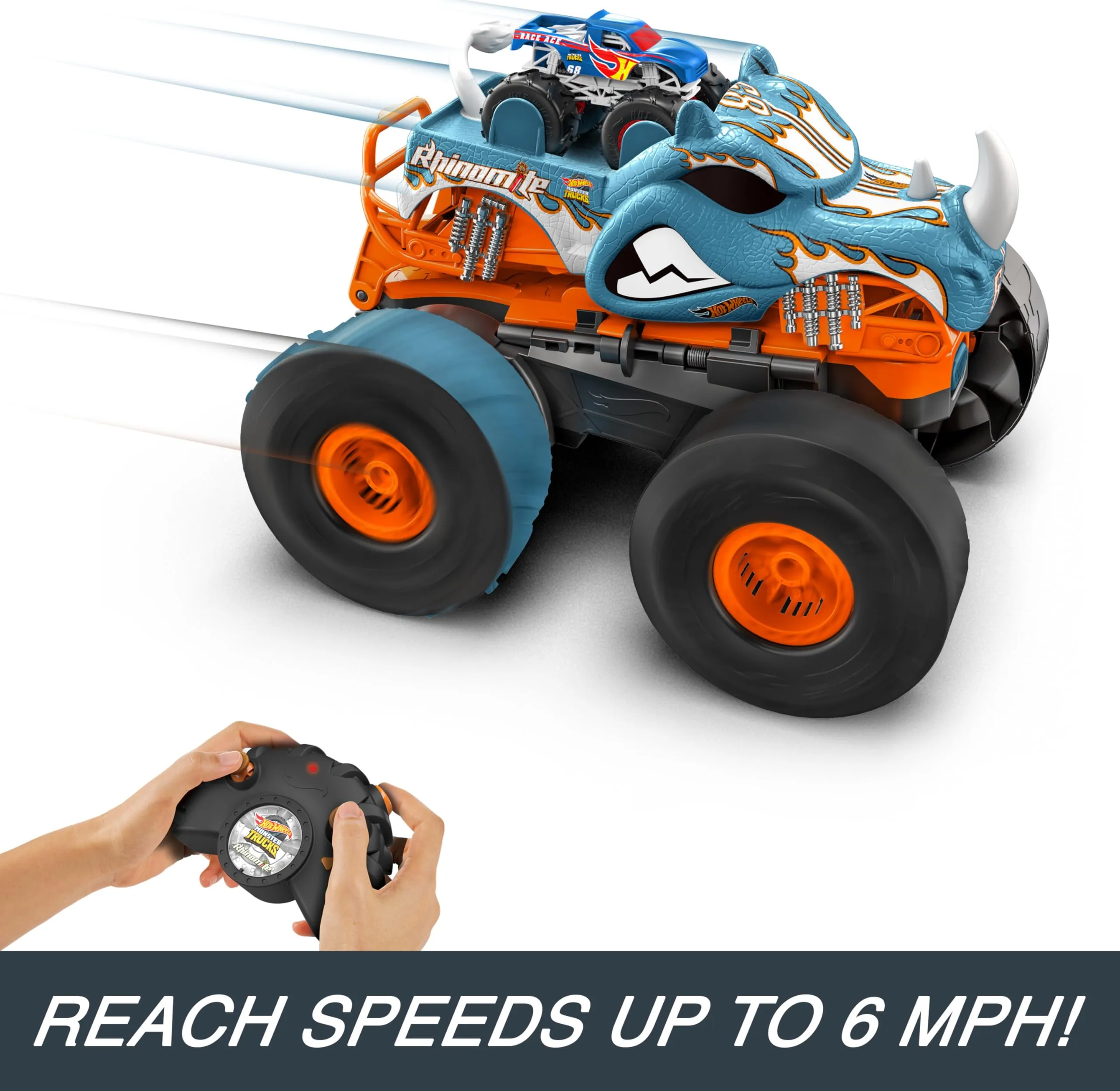 Hot Wheels Monster Trucks HW Rhinomite Trasformabile Radiocomandato - immagine 3