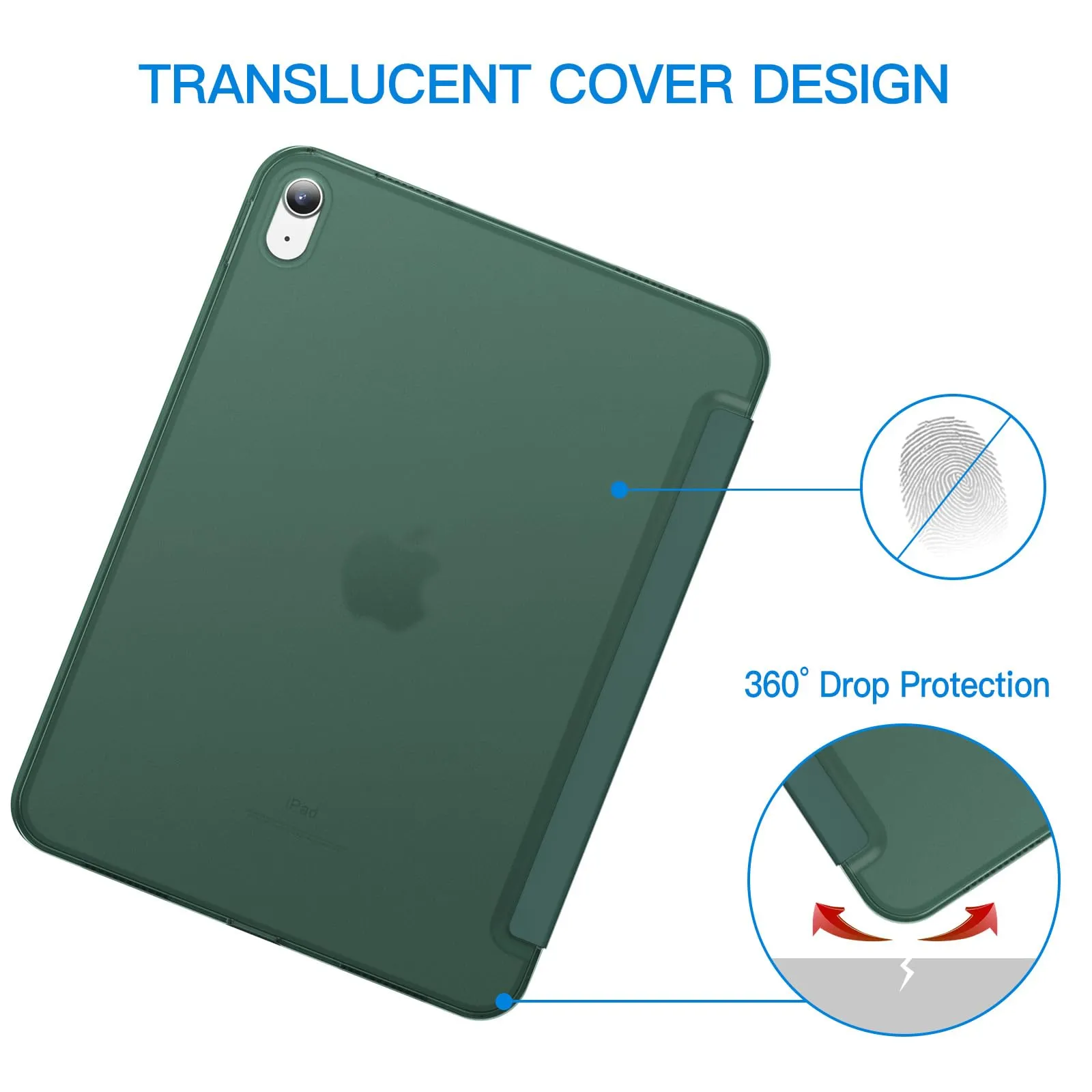JETech Custodia per iPad 11ª/10ª Gen, Verde Nebbioso - immagine 4