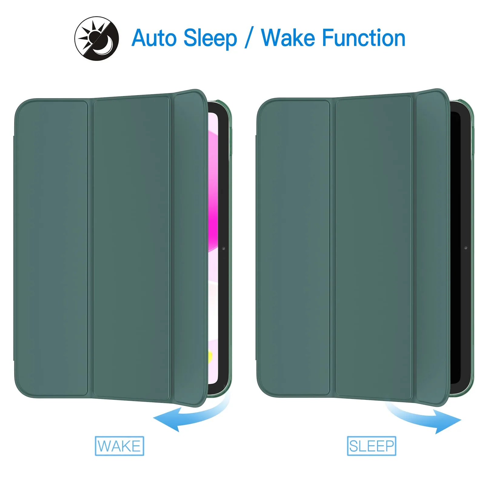 JETech Custodia per iPad 11ª/10ª Gen, Verde Nebbioso - immagine 6