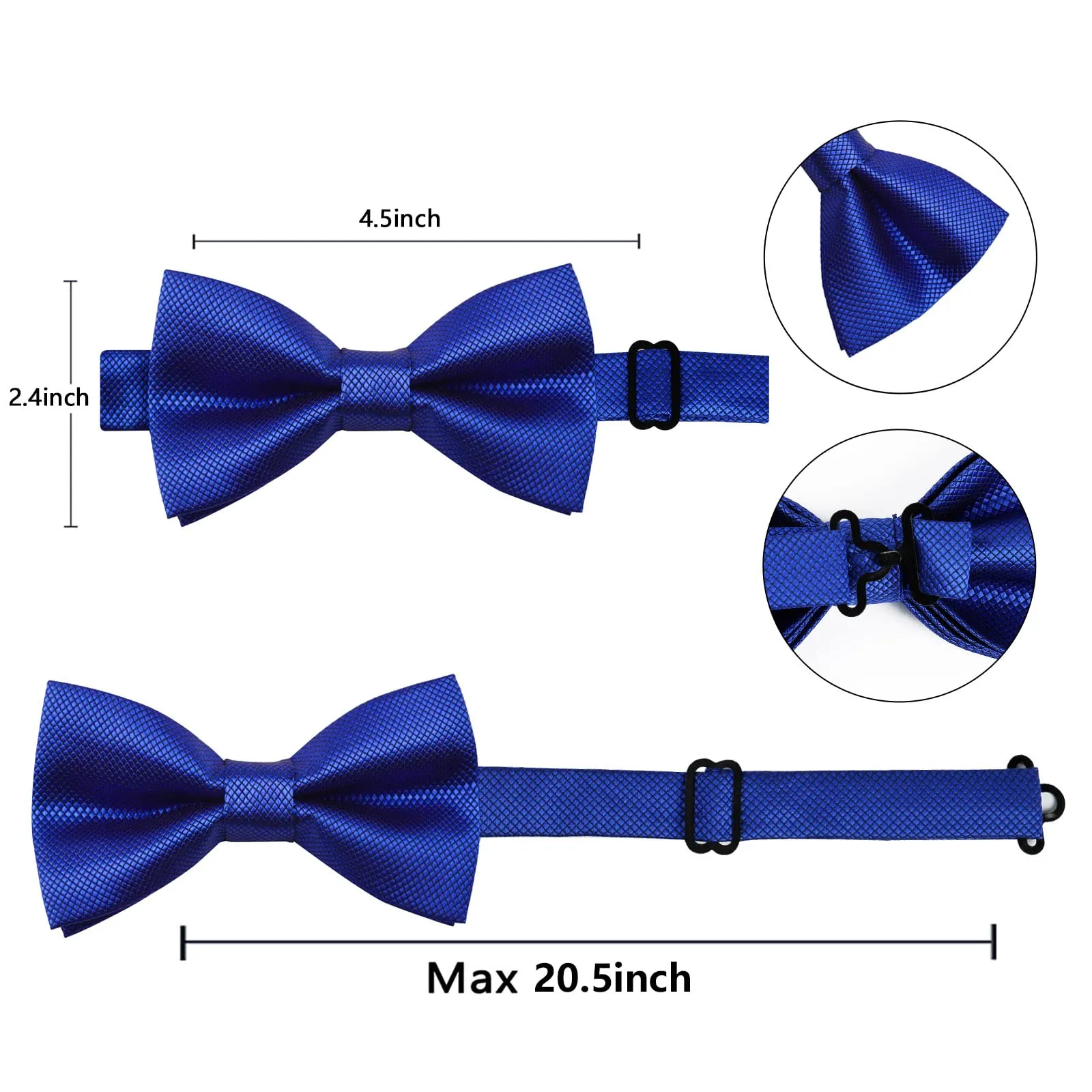 Alizeal Set Papillon, Gemelli e Fazzoletto da Taschino, Blu Reale - immagine 8