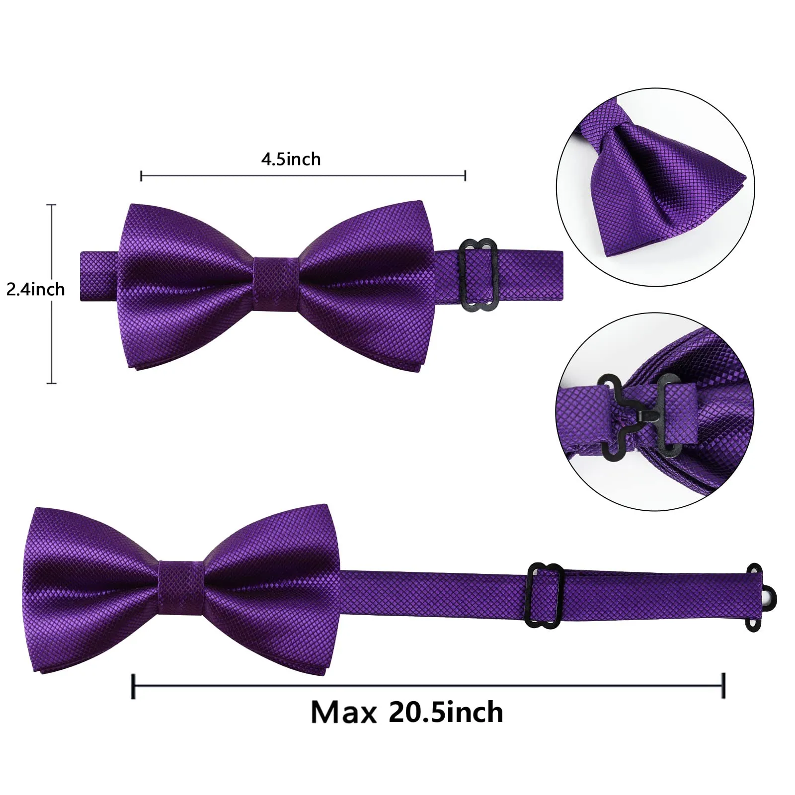 Alizeal Set Papillon Pre-legato, Gemelli e Pochette, Viola Scuro - immagine 8