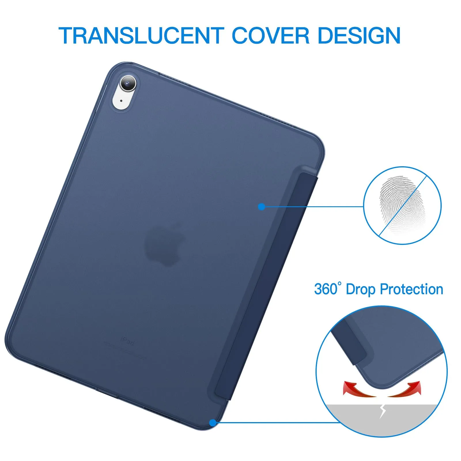 JETech Custodia per iPad 11ª/10ª Gen, Marino Intenso - immagine 4