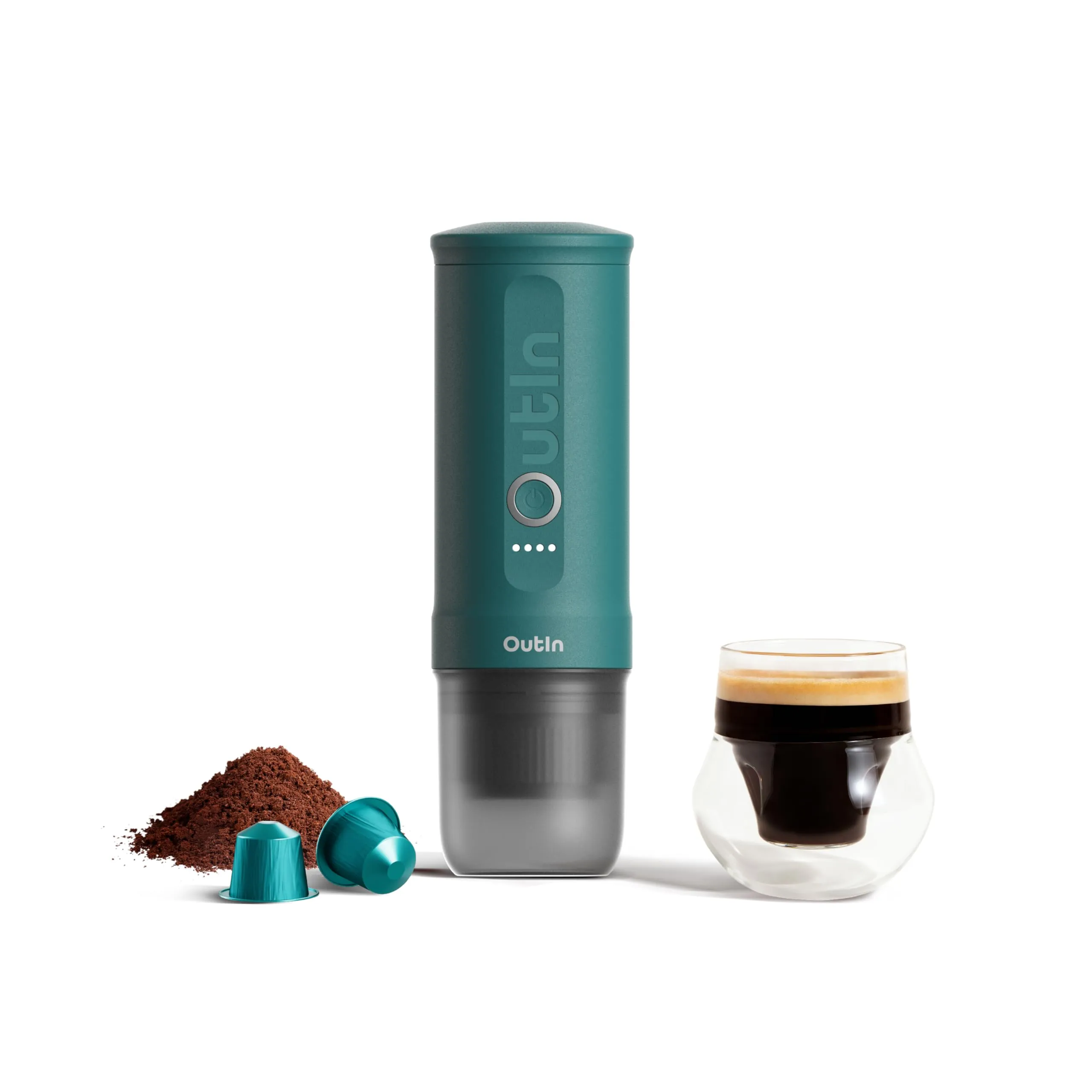 OutIn Nano Macchina da caffè espresso elettrica portatile, Teal - immagine 1
