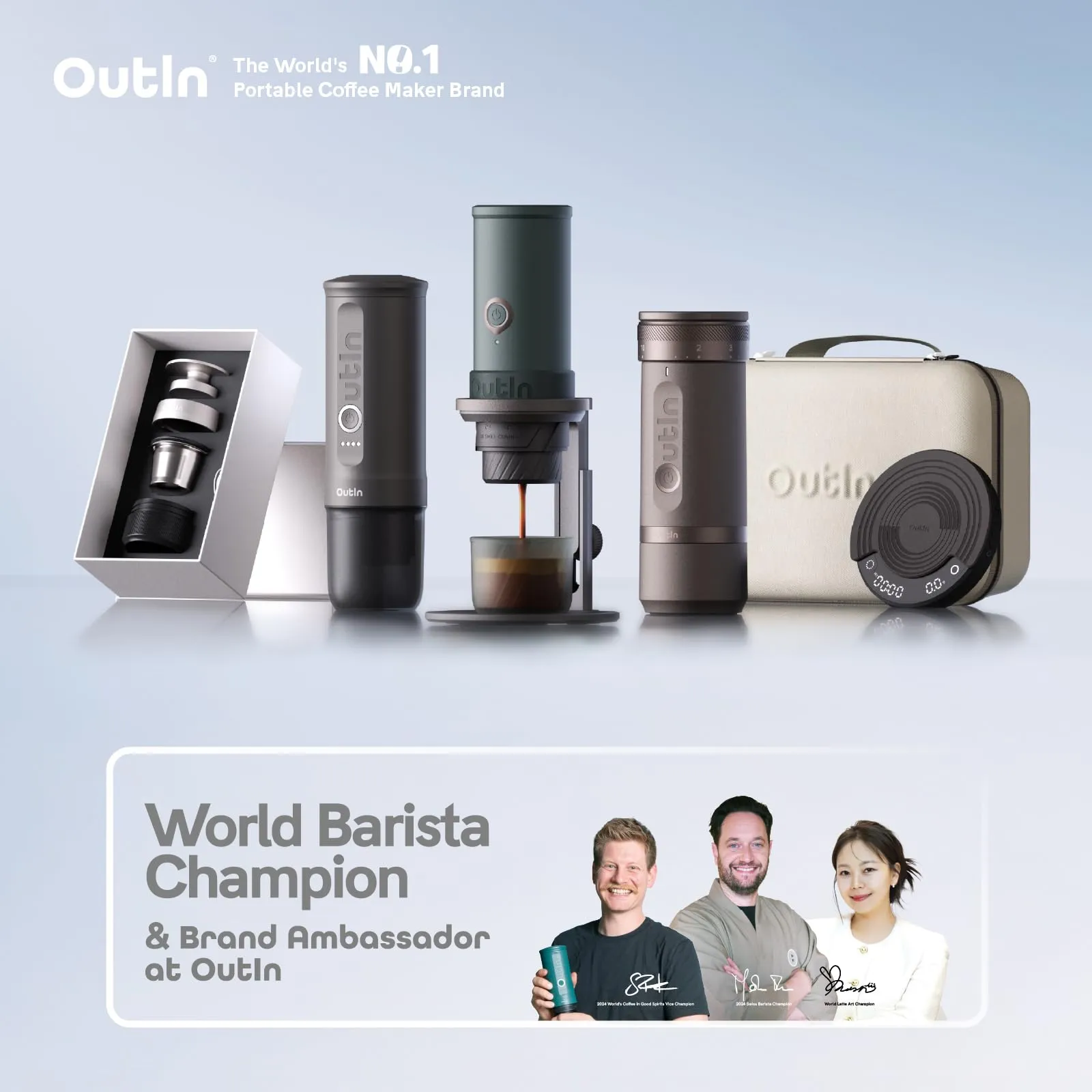 OutIn Nano Macchina da caffè espresso elettrica portatile, Teal - immagine 6