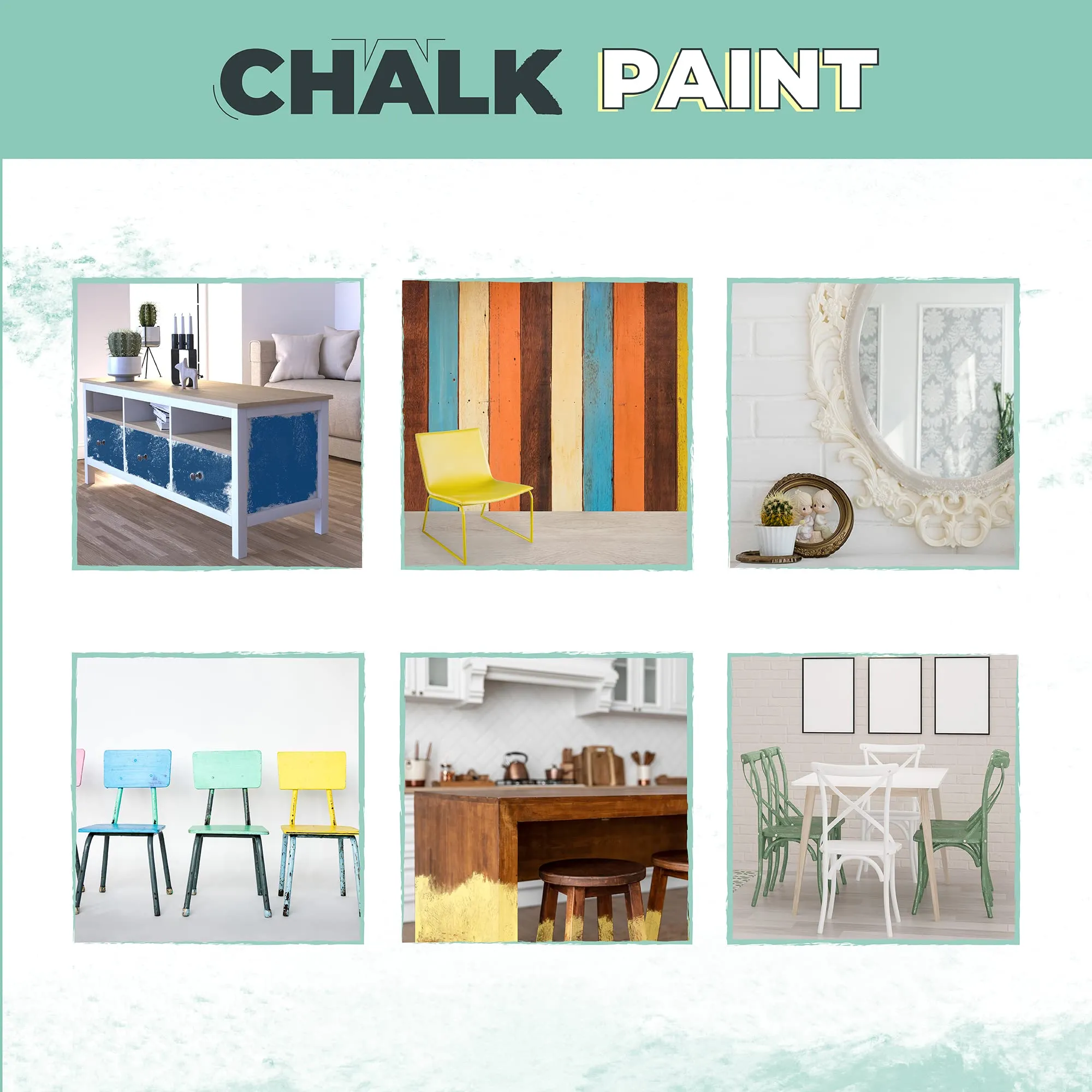 PECTRO Chalk Paint, Vernice per Mobili, Bianco Puro, 750 ml con Pennello - immagine 5