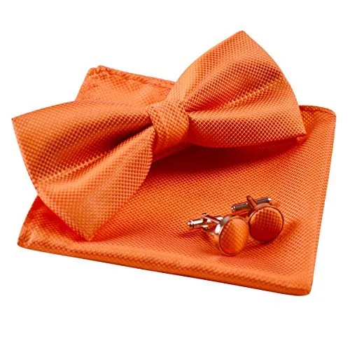 Alizeal Set Papillon Pre-annodato, Gemelli e Pochette, Arancione - immagine 2