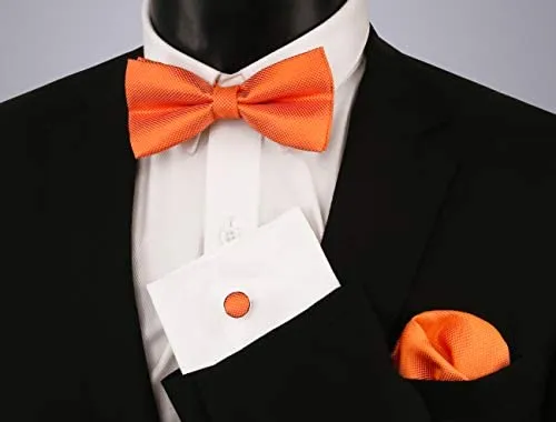 Alizeal Set Papillon Pre-annodato, Gemelli e Pochette, Arancione - immagine 3