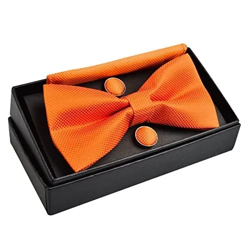 Alizeal Set Papillon Pre-annodato, Gemelli e Pochette, Arancione - immagine 8
