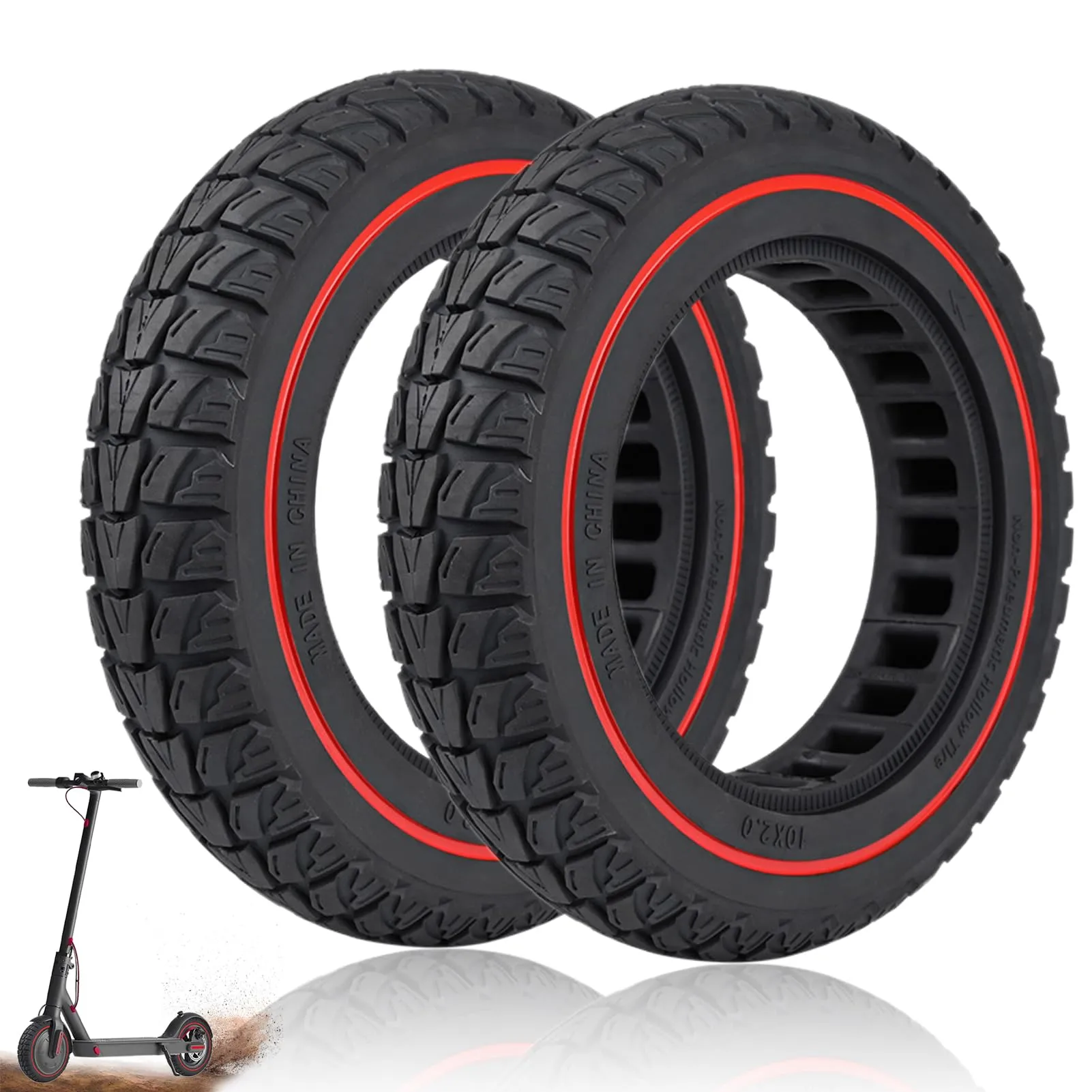 Aloskart Ruote Monopattino Elettrico T-Rex 10x2.0-6.5 Gomme Piene 10 Pollici - immagine 1