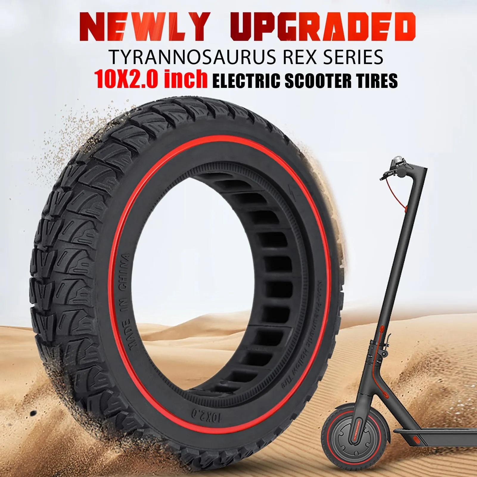 Aloskart Ruote Monopattino Elettrico T-Rex 10x2.0-6.5 Gomme Piene 10 Pollici - immagine 4