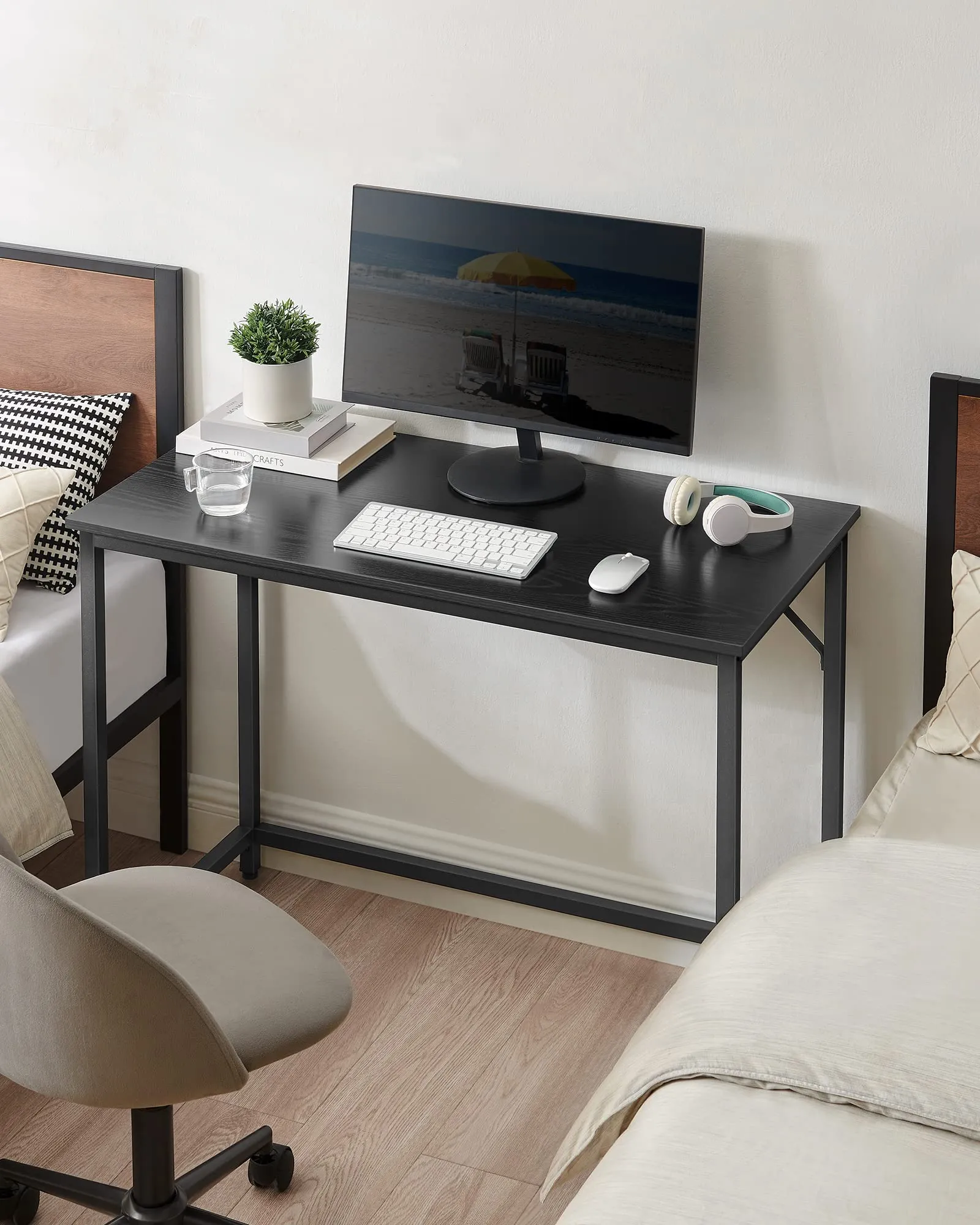 VASAGLE Scrivania per Computer, 50 x 100 x 76 cm, Nero Ebano e Nero Inchiostro LWD041B56 - immagine 8