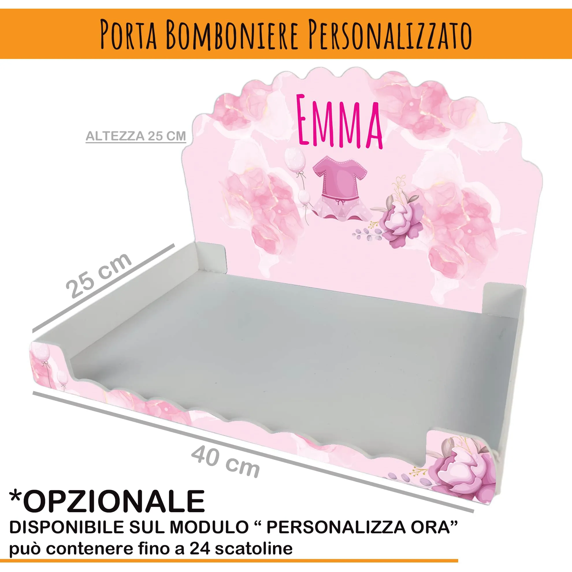 PV Grafik Scatoline Portaconfetti Nascita e Battesimo, 24+24 Personalizzate con Bigliettino e Nastrino (Tunna34) - immagine 4
