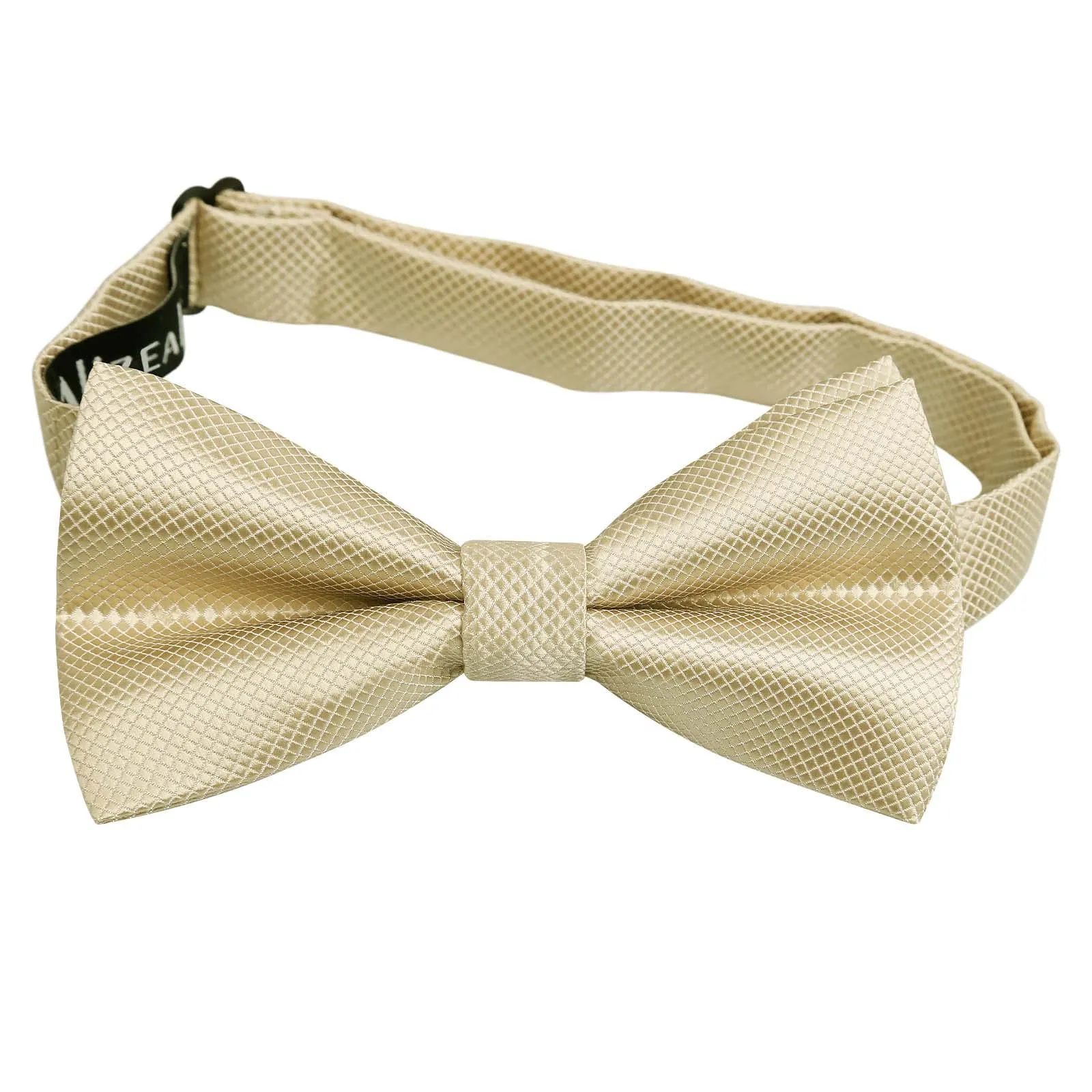 Alizeal Set da uomo con papillon, fazzoletto e gemelli, 054-Champagne, Taglia unica - immagine 4