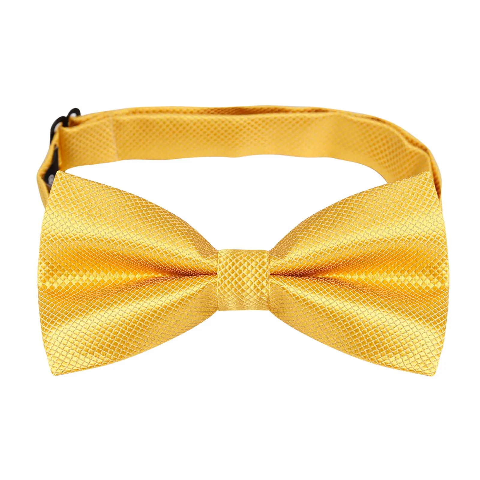Alizeal Solid Pre-tied Bow Tie, Cufflinks and Pocket Square Set - Gold - immagine 2