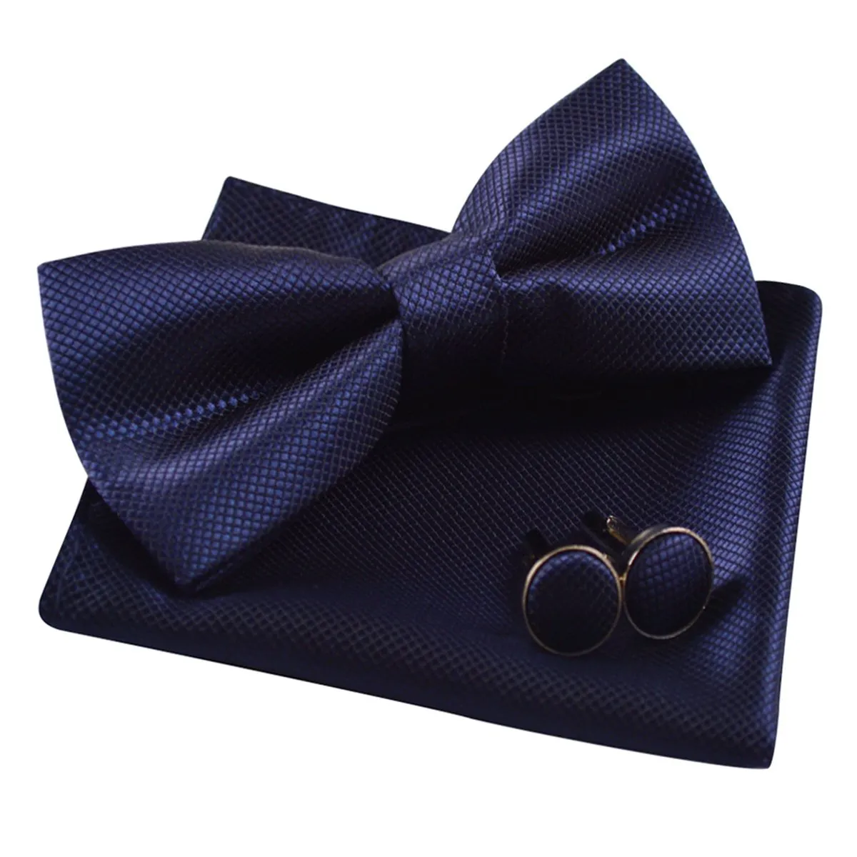 Alizeal Set Papillon, Gemelli e Pochette - Dark Navy - immagine 2