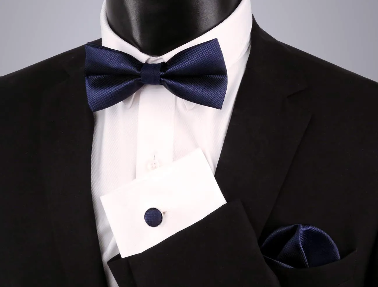 Alizeal Set Papillon, Gemelli e Pochette - Dark Navy - immagine 3