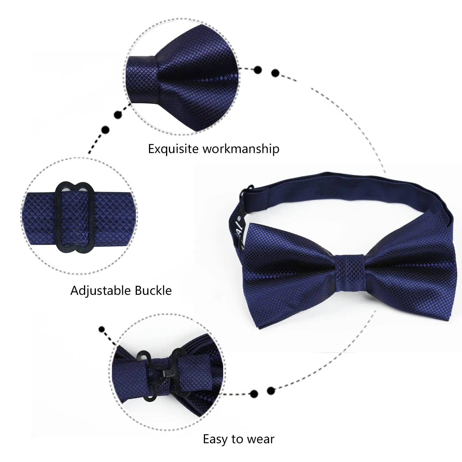 Alizeal Set Papillon, Gemelli e Pochette - Dark Navy - immagine 5