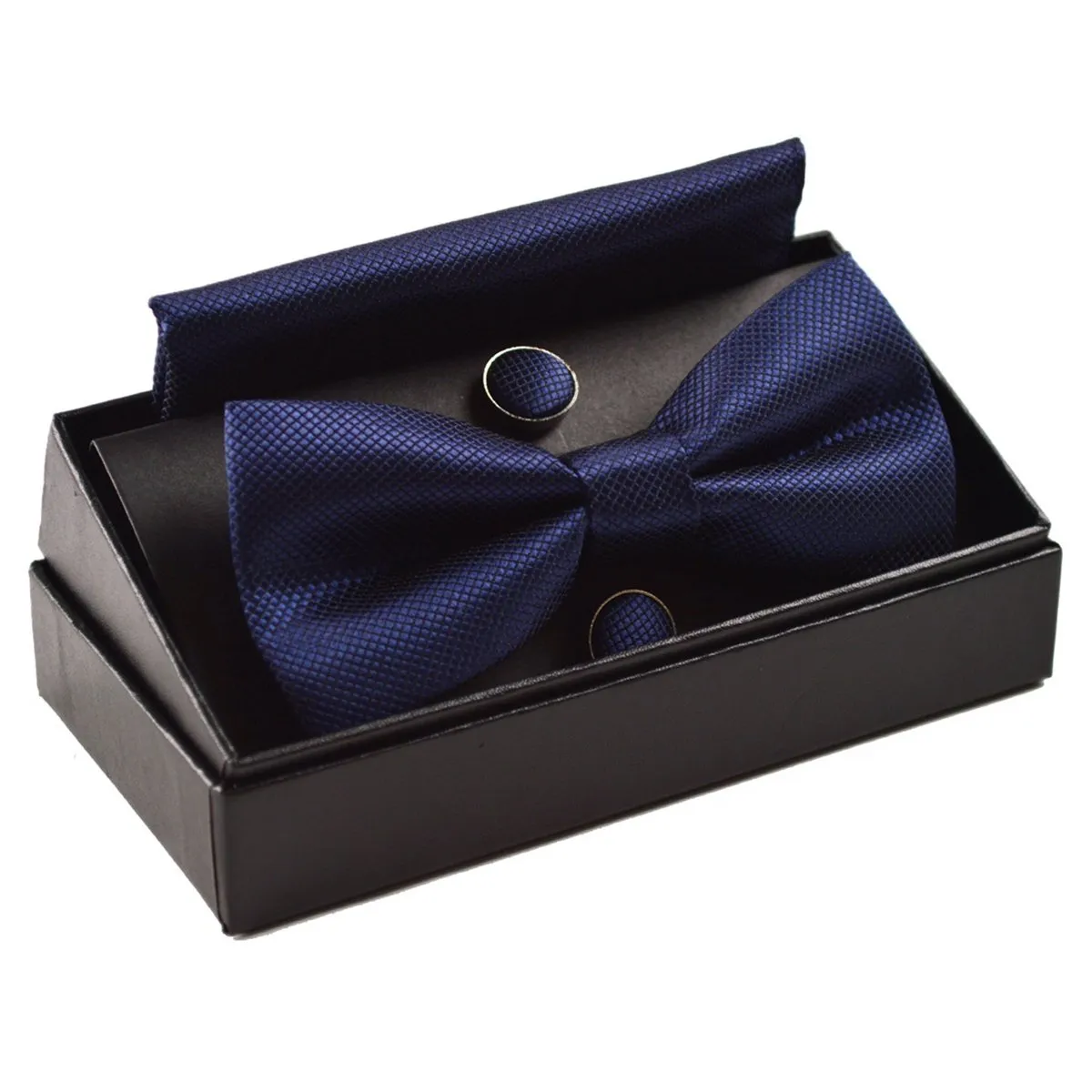 Alizeal Set Papillon, Gemelli e Pochette - Dark Navy - immagine 8