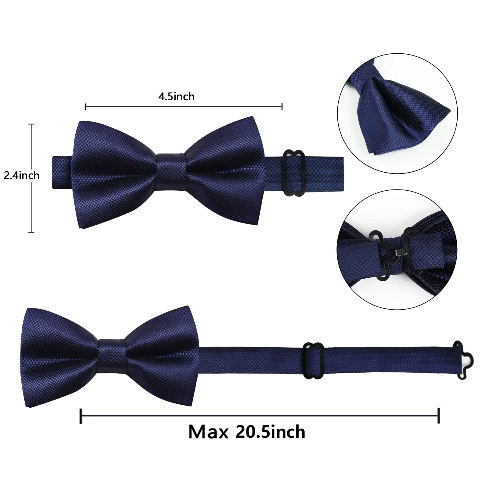 Alizeal Set Papillon, Gemelli e Pochette - Dark Navy - immagine 9