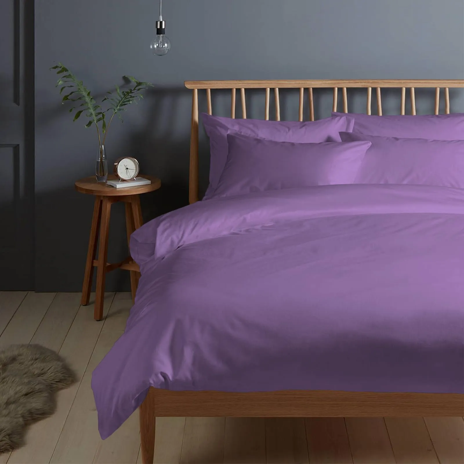 Pizuna Linens Copripiumino Singolo in Cotone 400 Fili, 150x200 cm, Porpora, Set 2 Pezzi - immagine 1